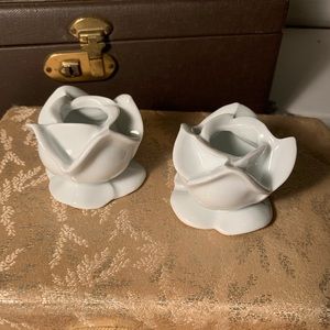 Vintage Limoges Porcelain Candle Holders (B2)